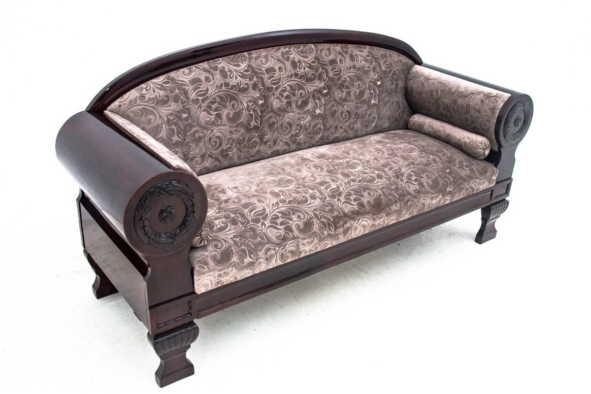 Antique Biedermeier sofa, Northern Europe, circa 1920. Renovated. For Sale 5
