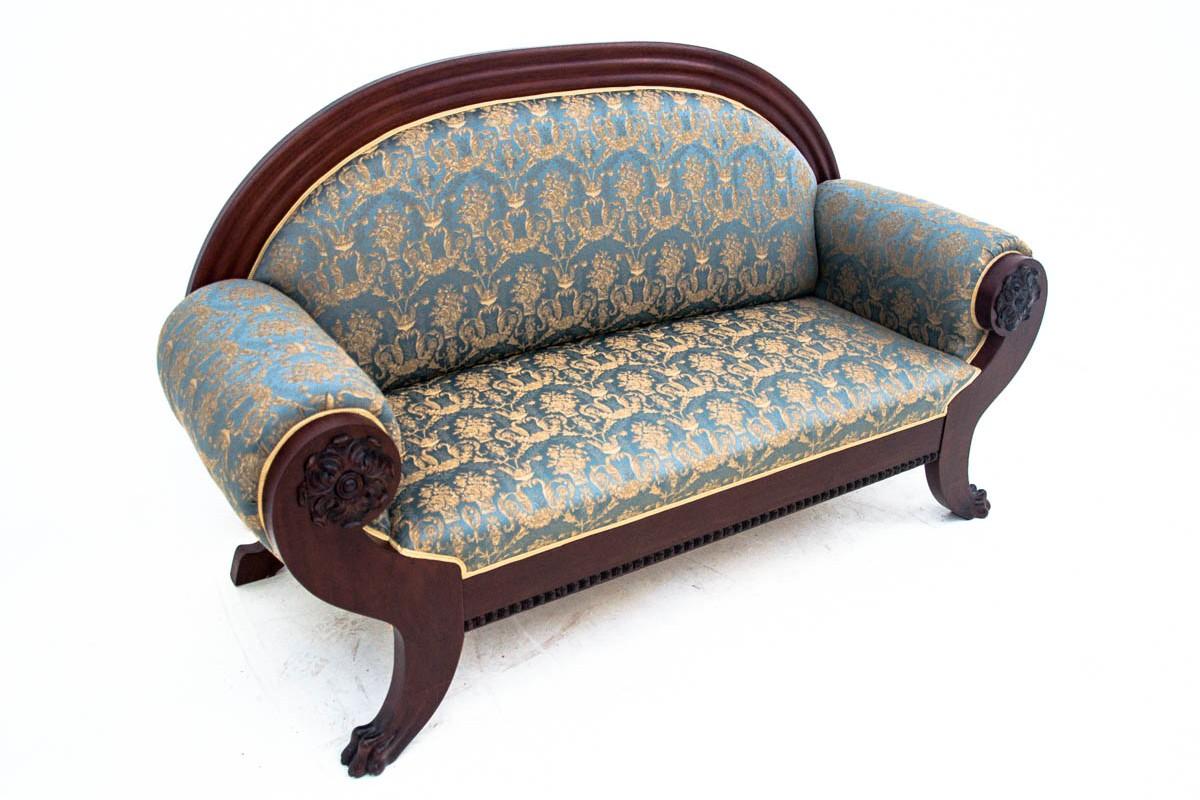 Antique Biedermeier Sofa, Northern Europe, circa 1920, Renovated In Good Condition In Chorzów, PL