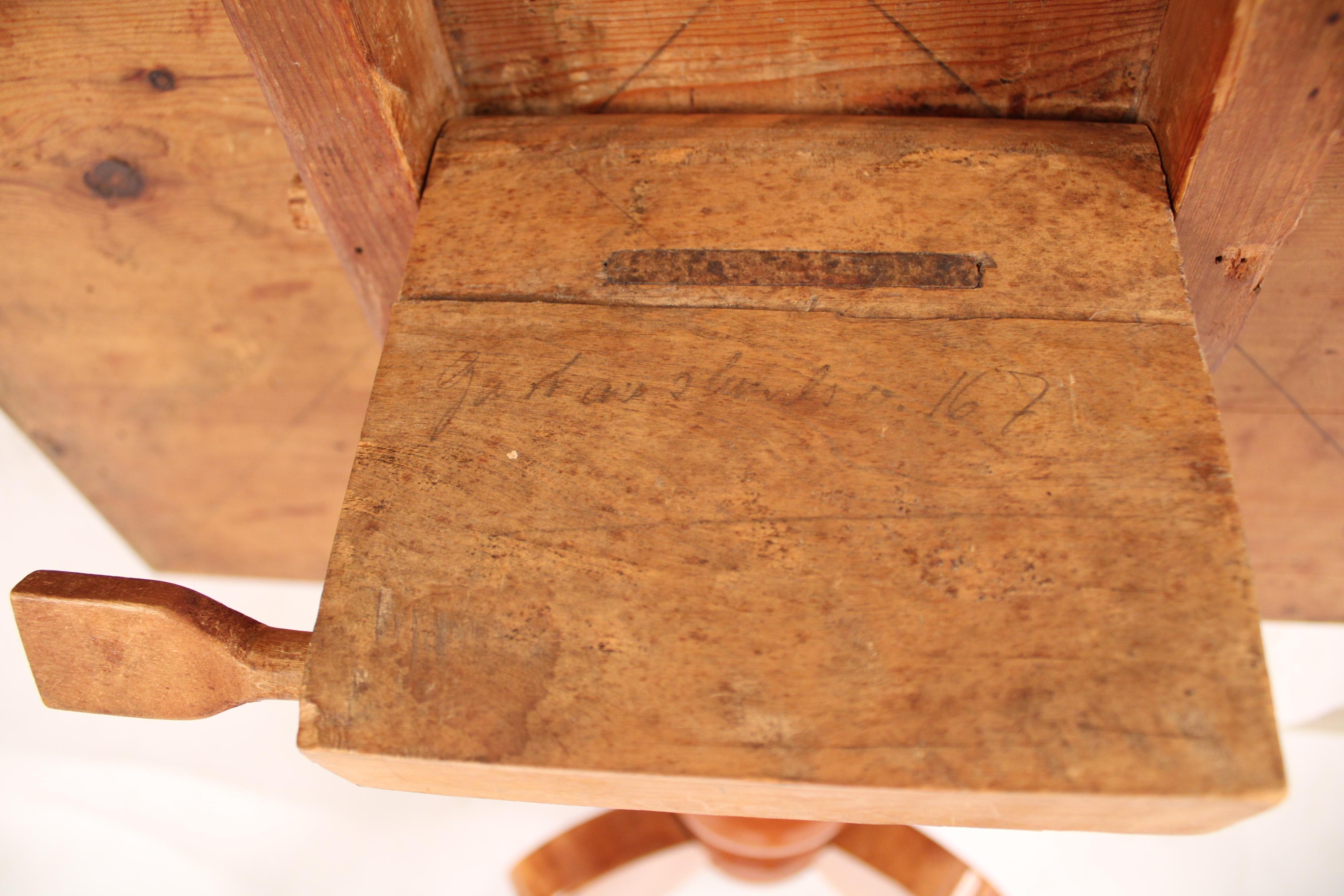 Antique Biedermeier Style Birch End Table For Sale 7