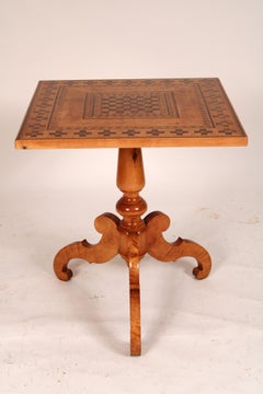 Antique Biedermeier Style Birch End Table