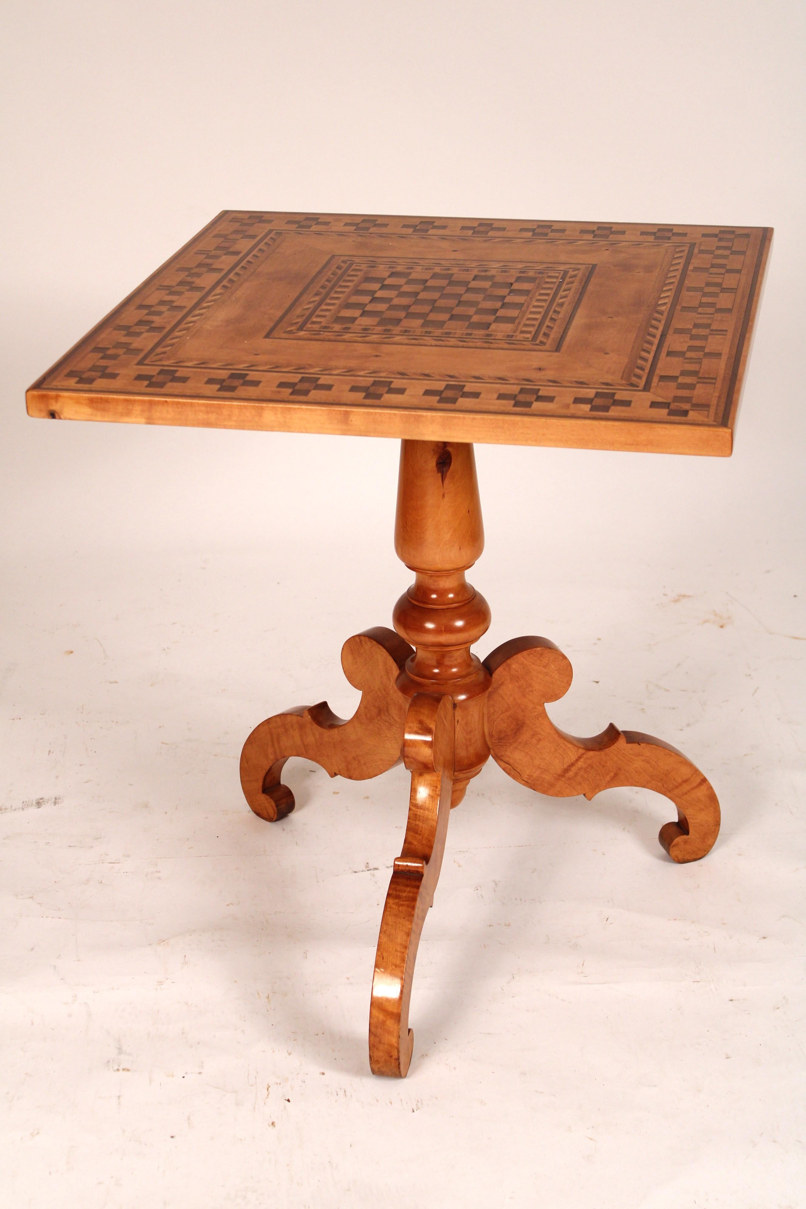 European Antique Biedermeier Style Birch End Table For Sale