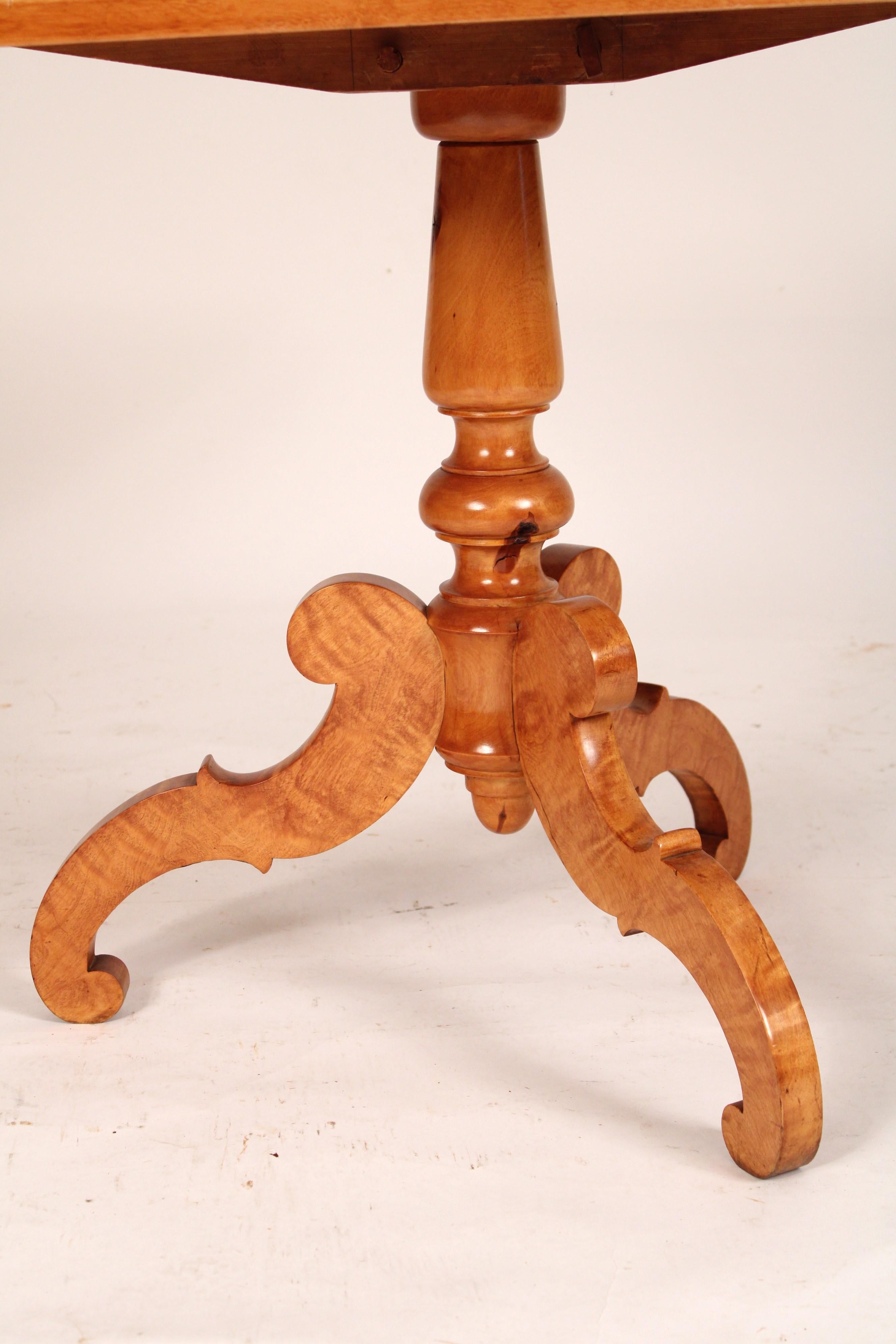 Antique Biedermeier Style Birch End Table For Sale 1