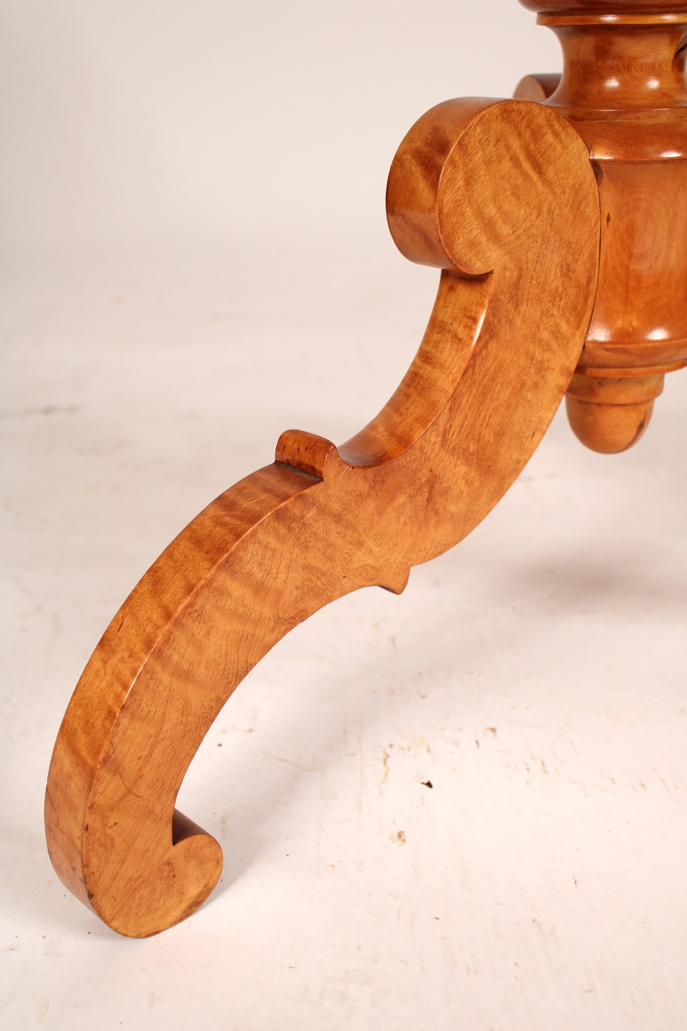 Antique Biedermeier Style Birch End Table For Sale 3