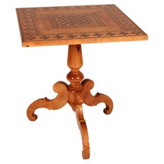 Antiker Biedermeier Stil Birke Endtisch