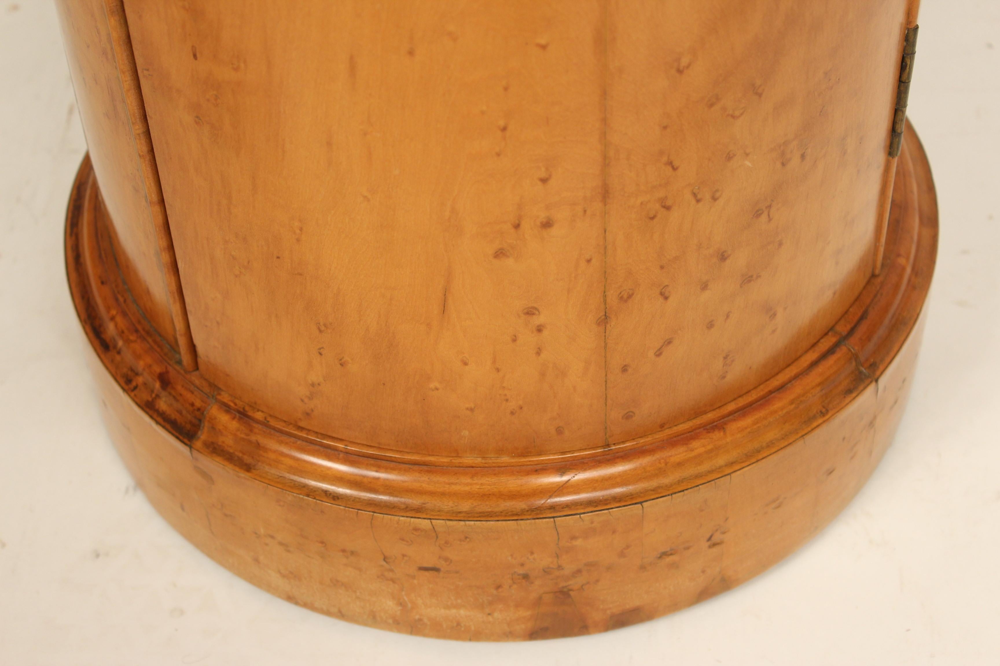 Wood Antique Biedermeier Style Cylinder Commode