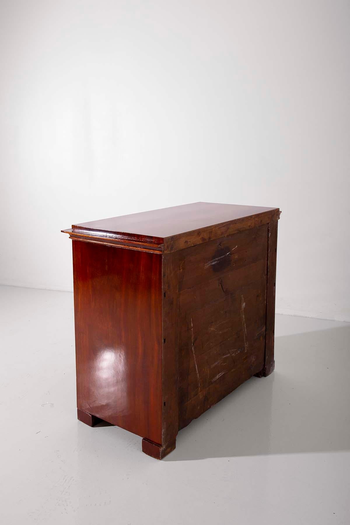 Ancienne commode secrétaire de style Biedermeier en acajou à façade tombante en vente 5