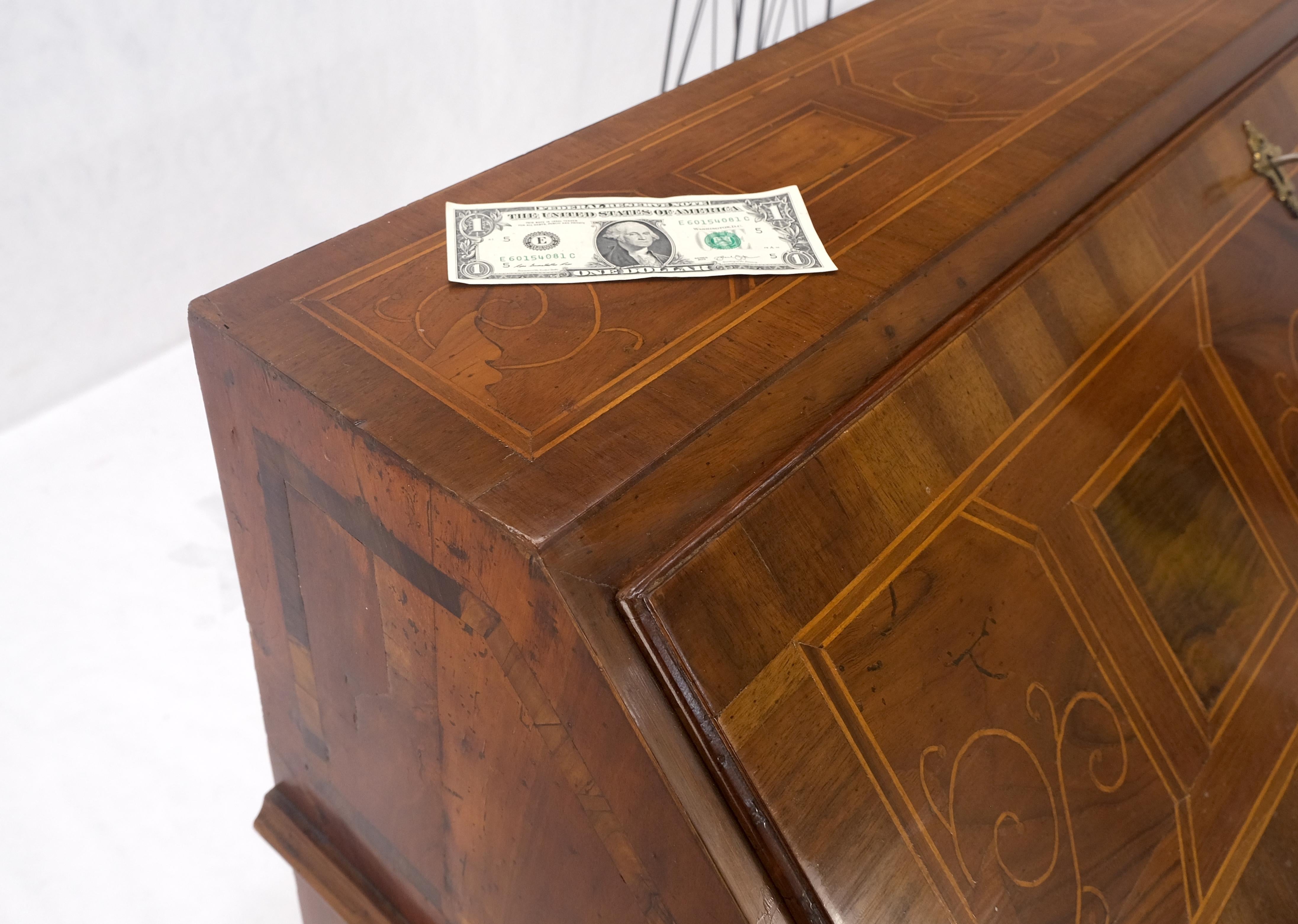 Antique Biedermeier Style Inlay Drop Front Secretary Desk 3 Drawers Dresser NICE For Sale 6
