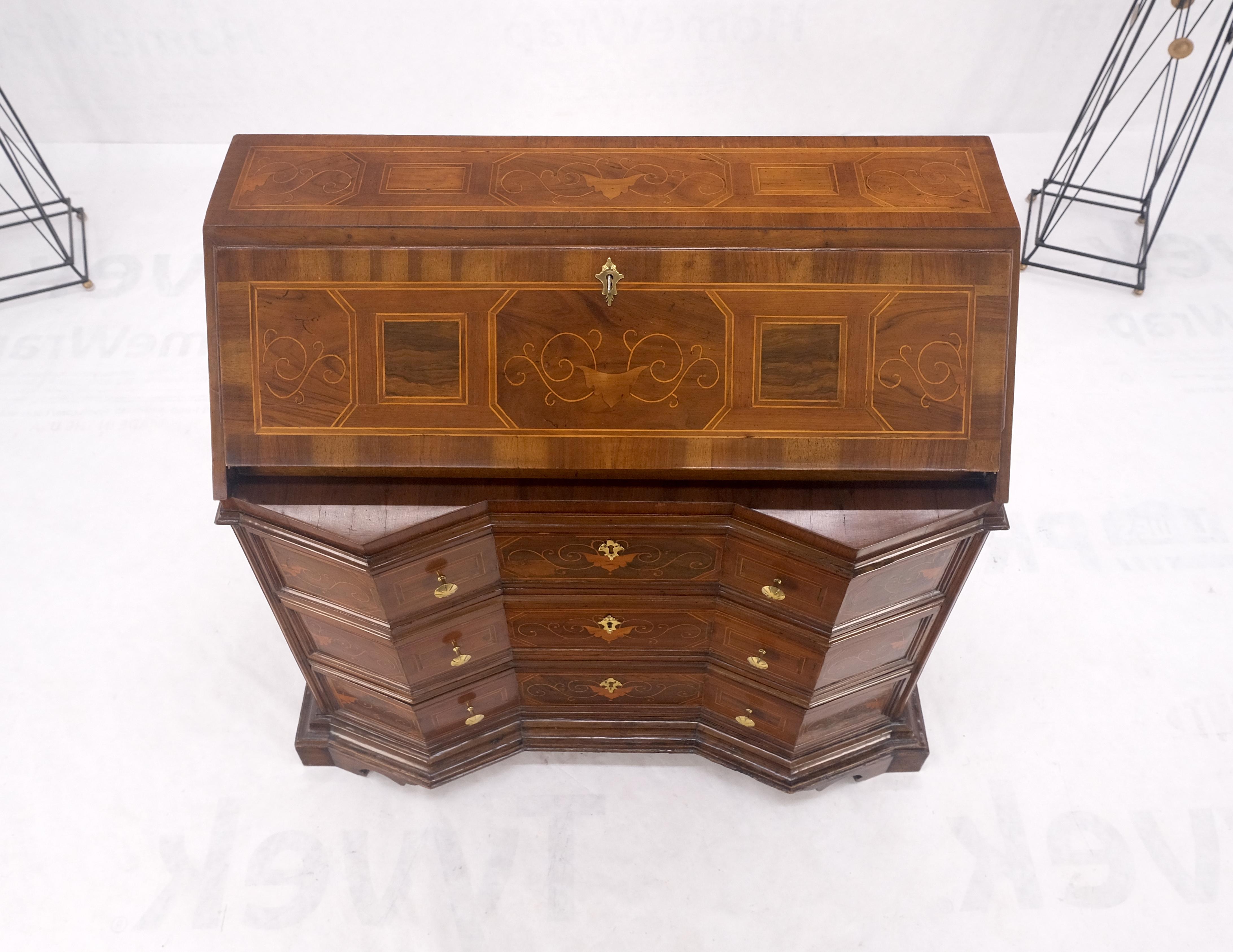 Antique Biedermeier Style Inlay Drop Front Secretary Desk 3 Drawers Dresser NICE.
Beautiful inlay and consistent patina.