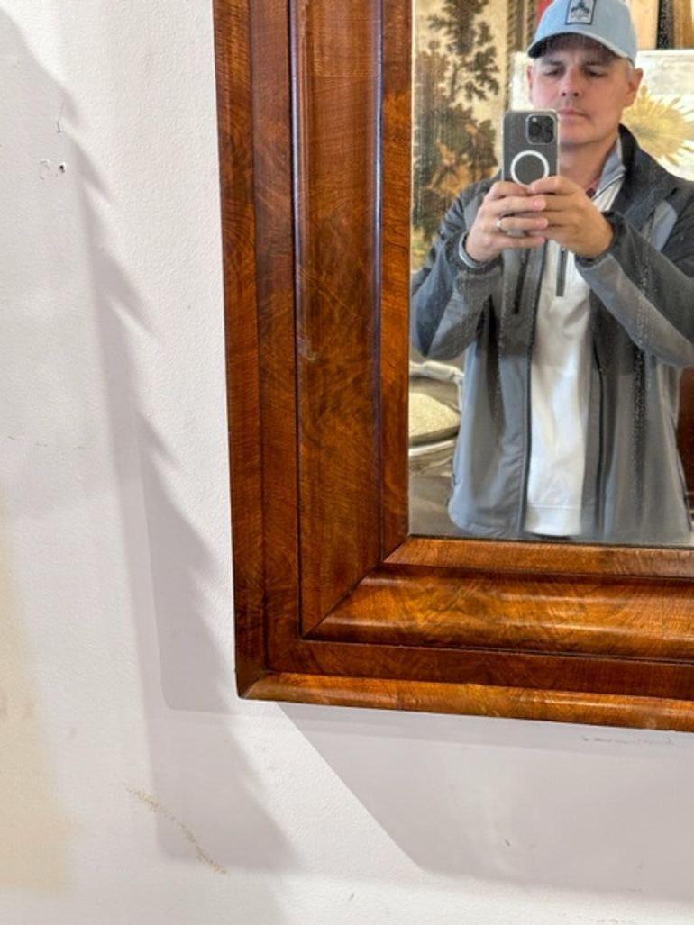 Wood Antique Biedermeier Style Mirror For Sale