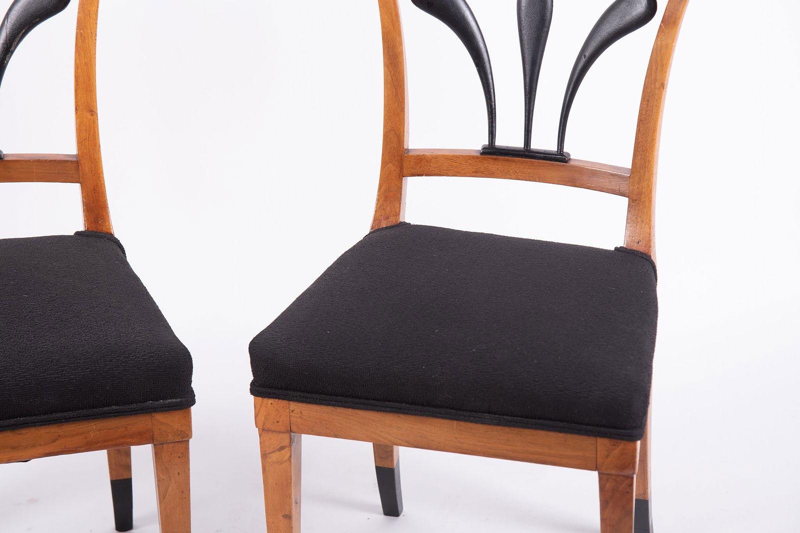 Paire de chaises d'appoint anciennes de style Biedermeier Bon état - En vente à Sheridan, CO