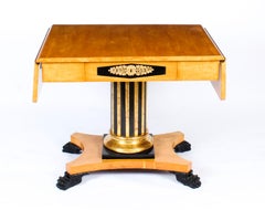 Antiguo Biedermeier Sueco Mesa de Sofá Montada de Abedul Ormolu Siglo XIX