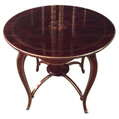 Antique Biedermeier Table Mahogany Inlaid with Mother of Pearl inlay 1870