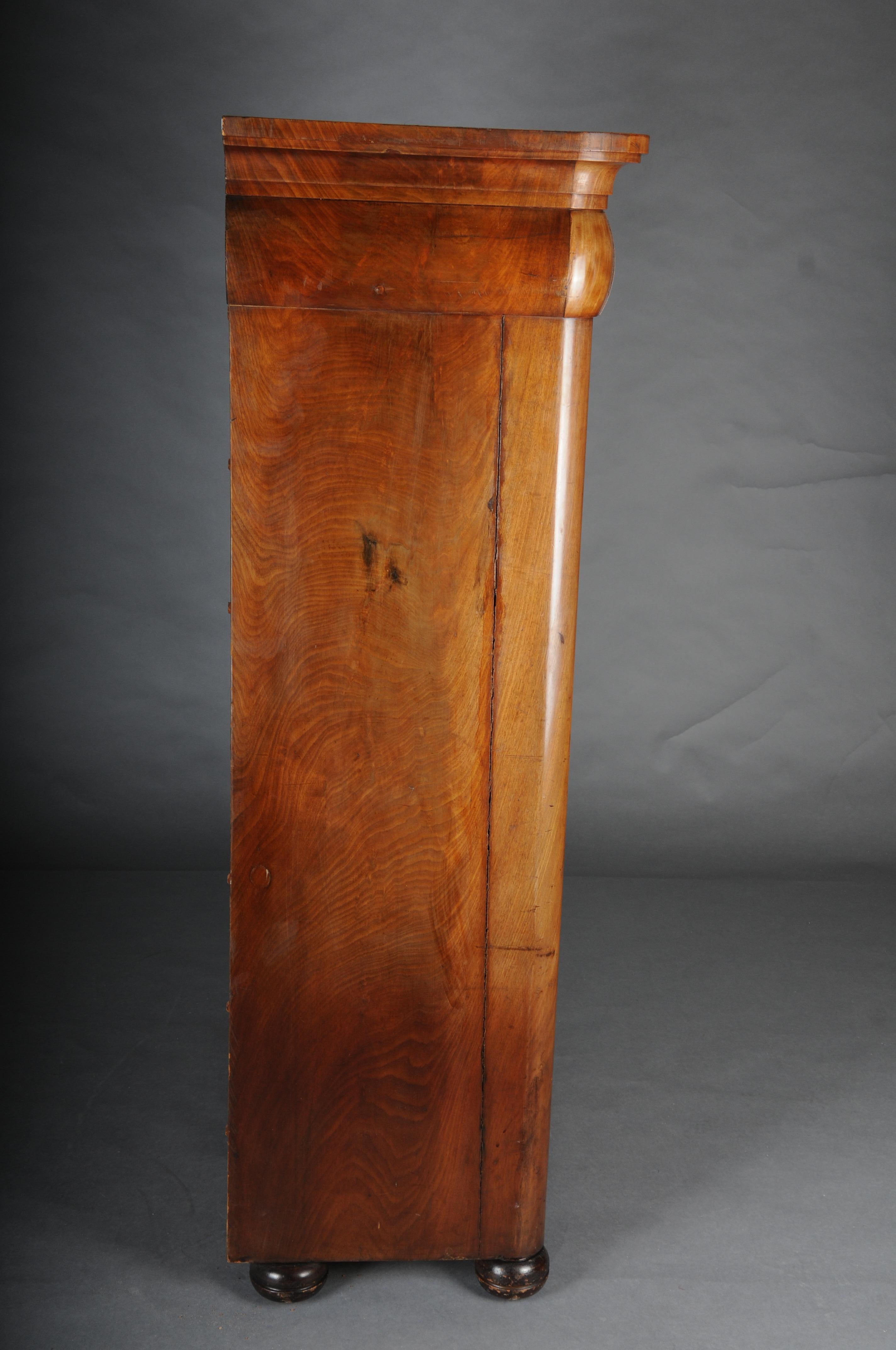 Antigua cómoda alta Biedermeier/Chiffoniere, caoba con arce, circ en venta 5