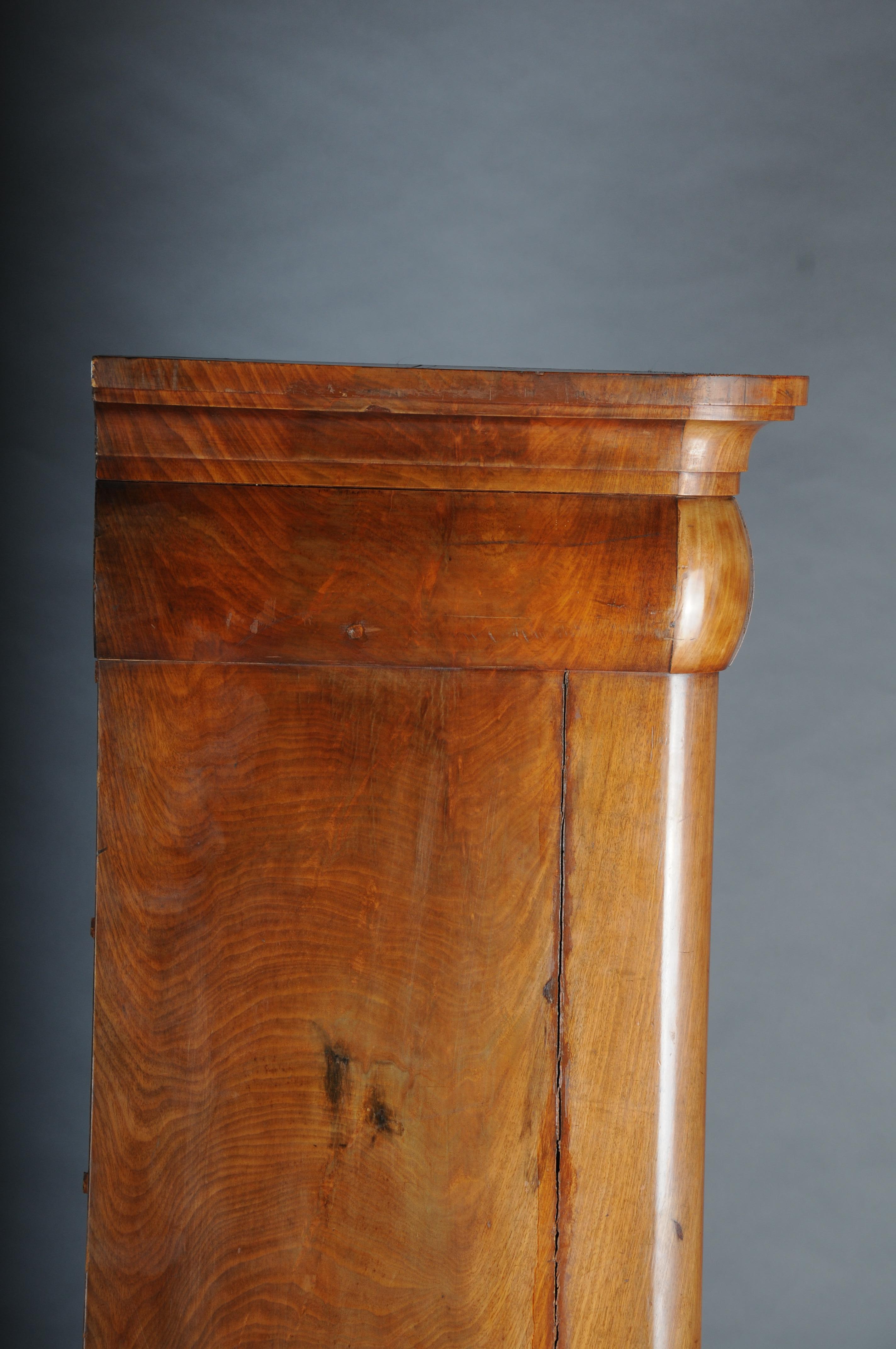 Antigua cómoda alta Biedermeier/Chiffoniere, caoba con arce, circ en venta 6