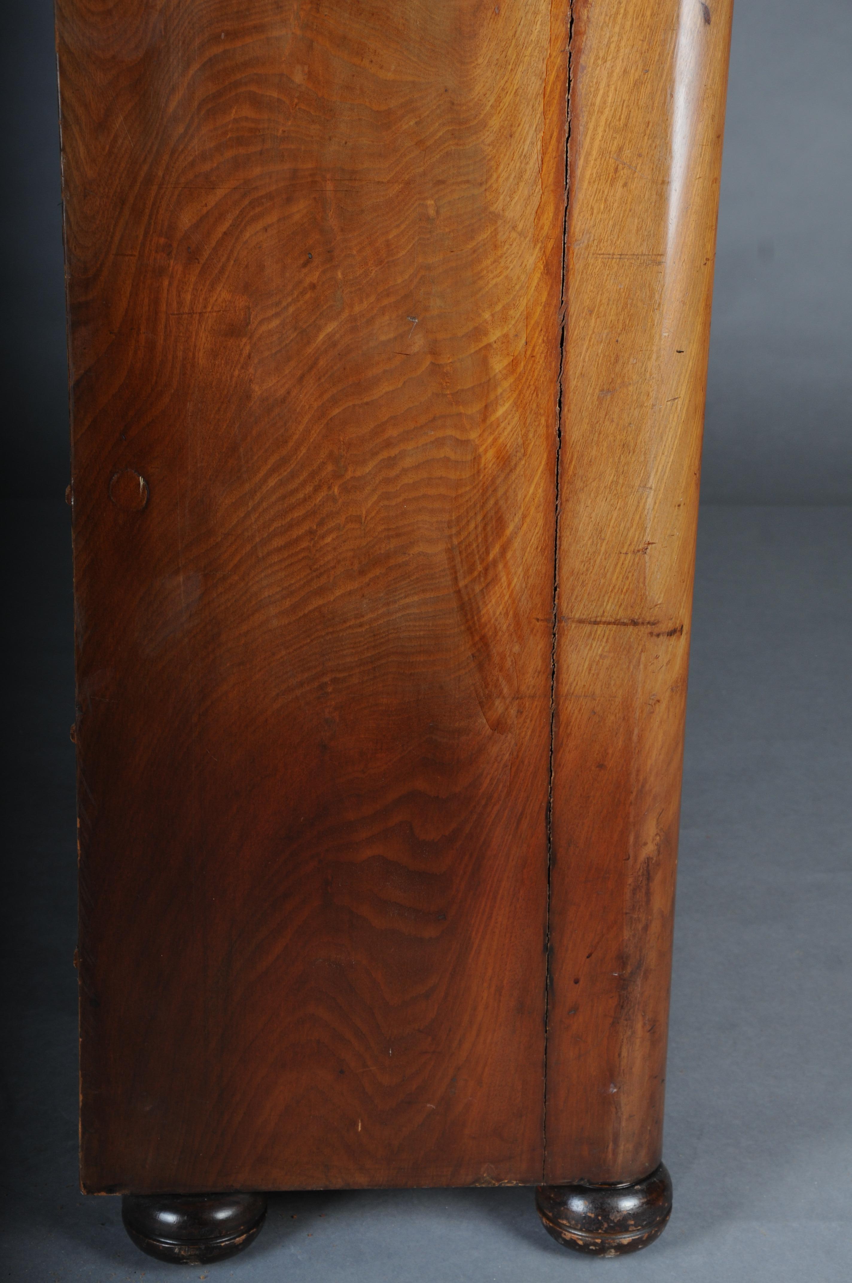 Antigua cómoda alta Biedermeier/Chiffoniere, caoba con arce, circ en venta 8