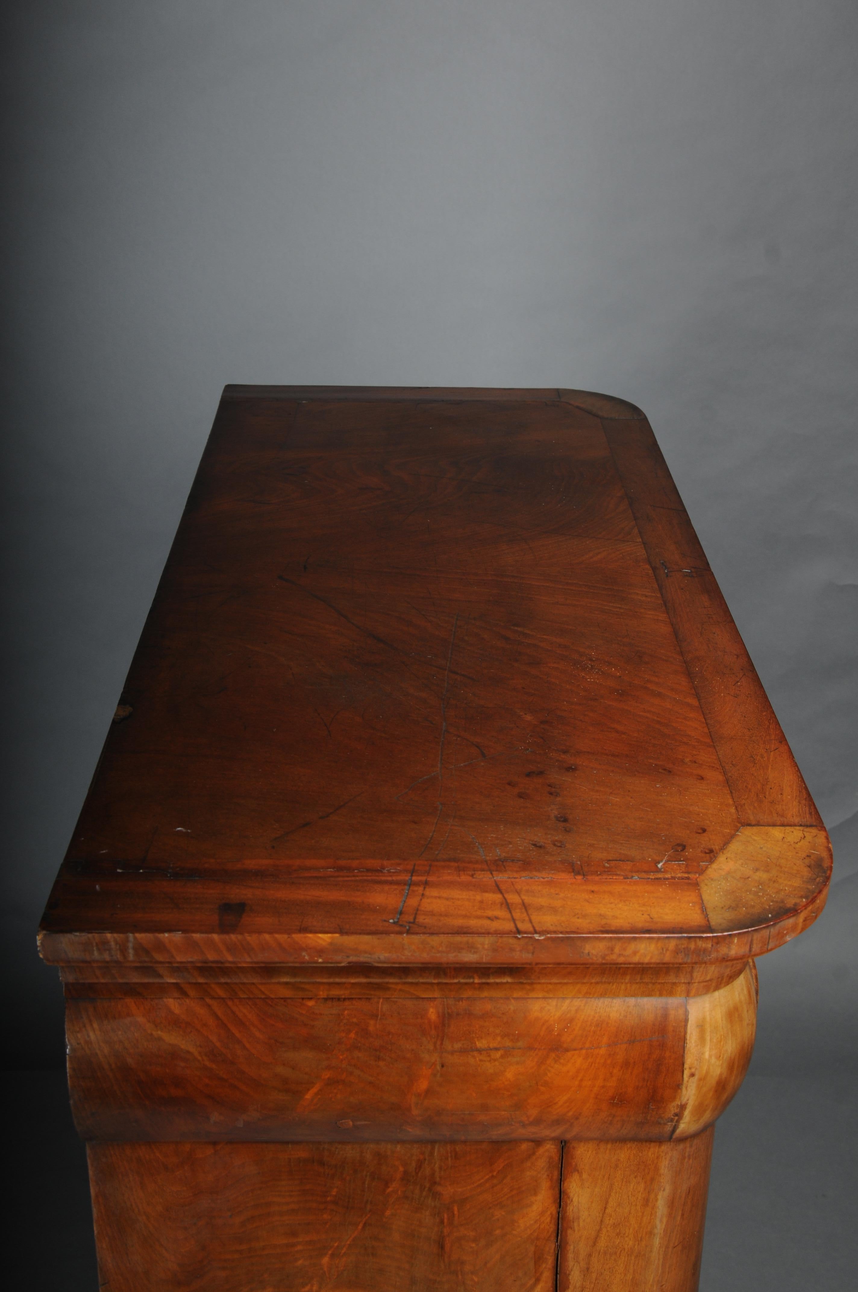 Antigua cómoda alta Biedermeier/Chiffoniere, caoba con arce, circ en venta 9