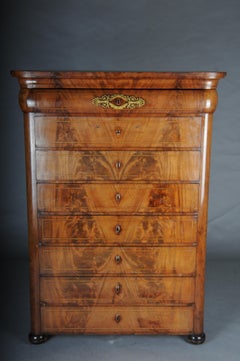 Antike Biedermeier Hochkommode/Chiffoniere, Mahagoni mit Ahorn, um