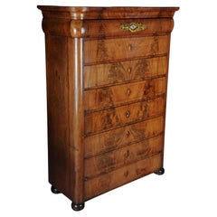 Antigua cómoda alta Biedermeier/Chiffoniere, caoba con arce, circ