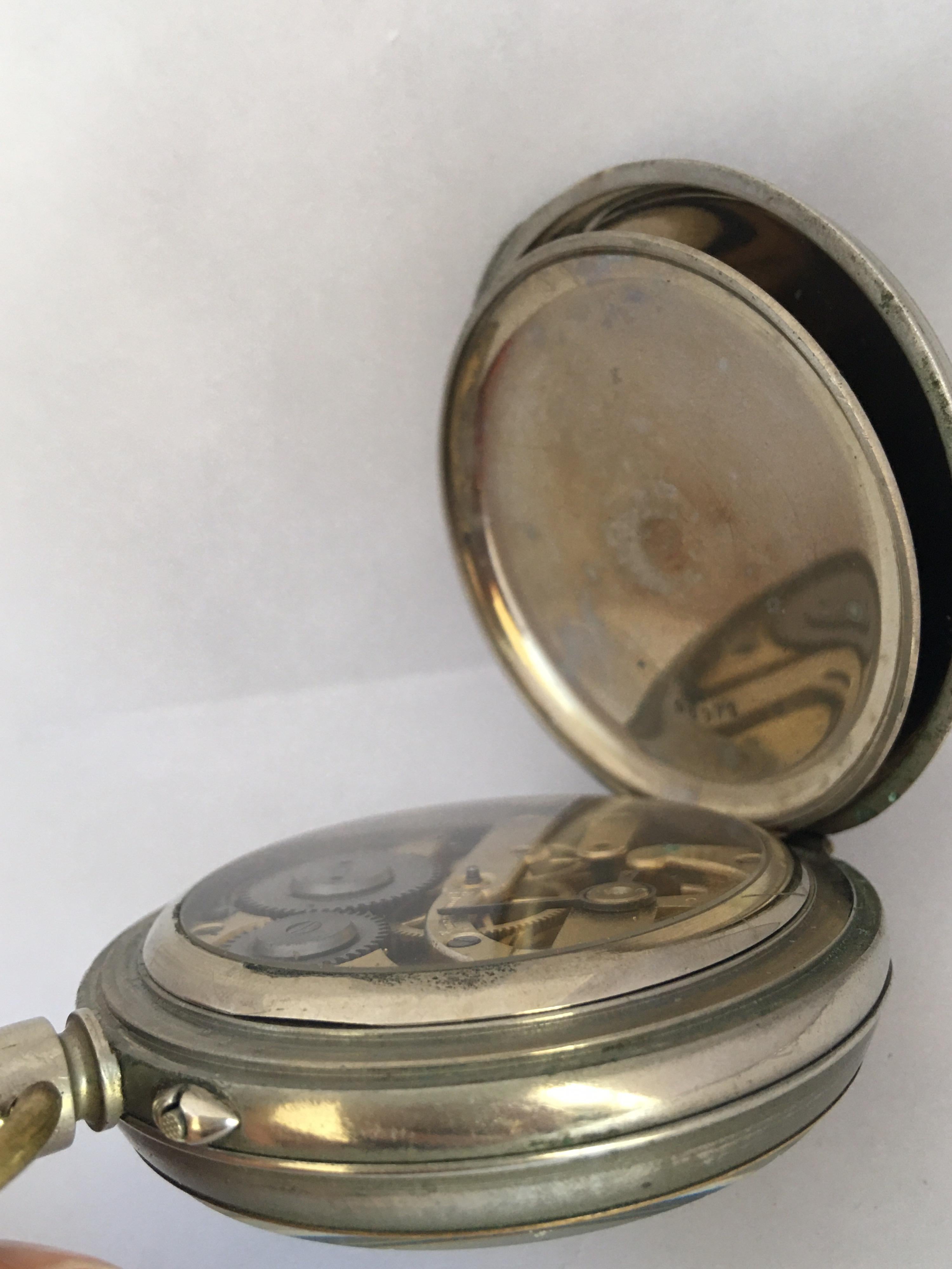 Antique Big /Goliath Steel Pocket Watch In Good Condition For Sale In Carlisle, GB