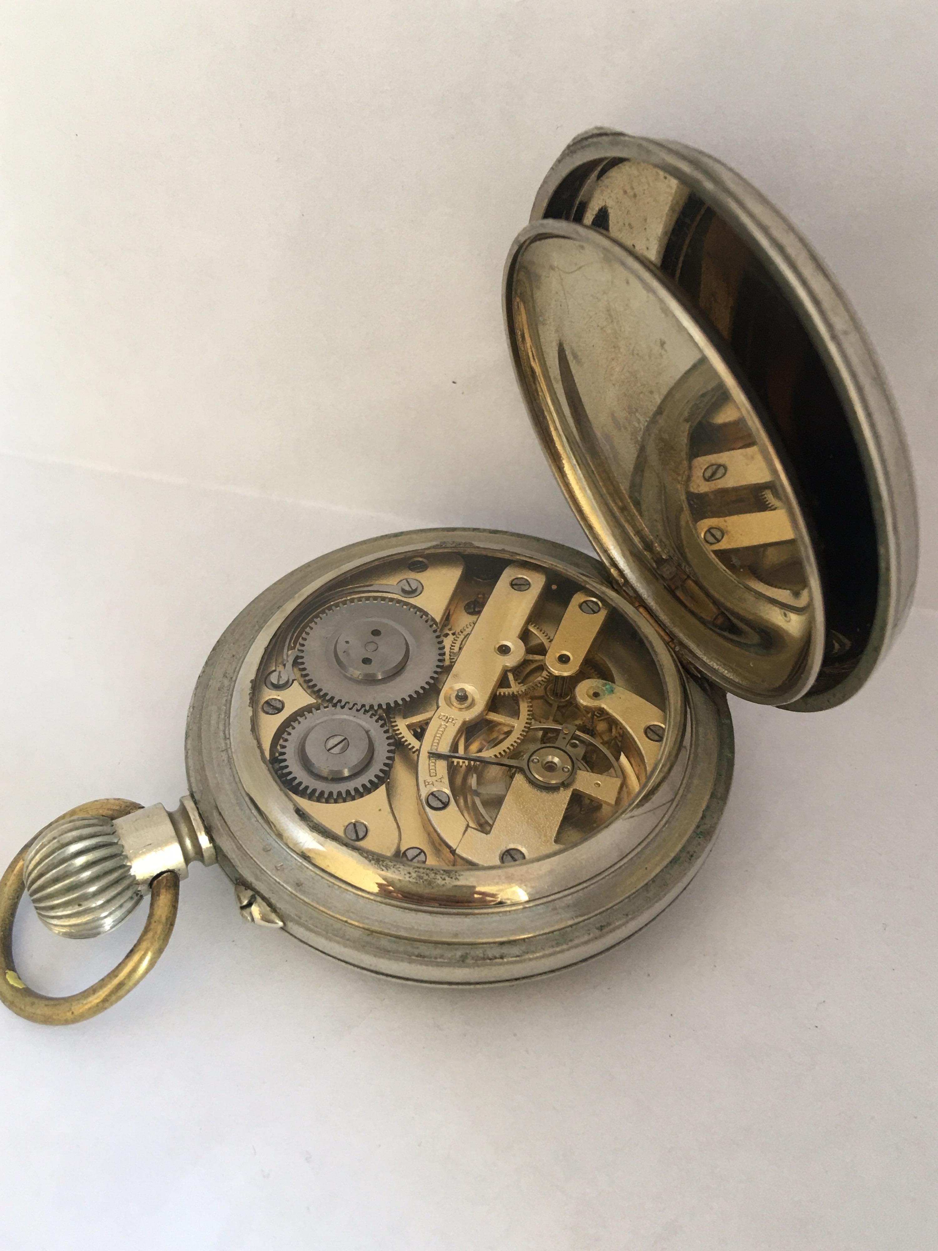 Antique Big /Goliath Steel Pocket Watch For Sale 1