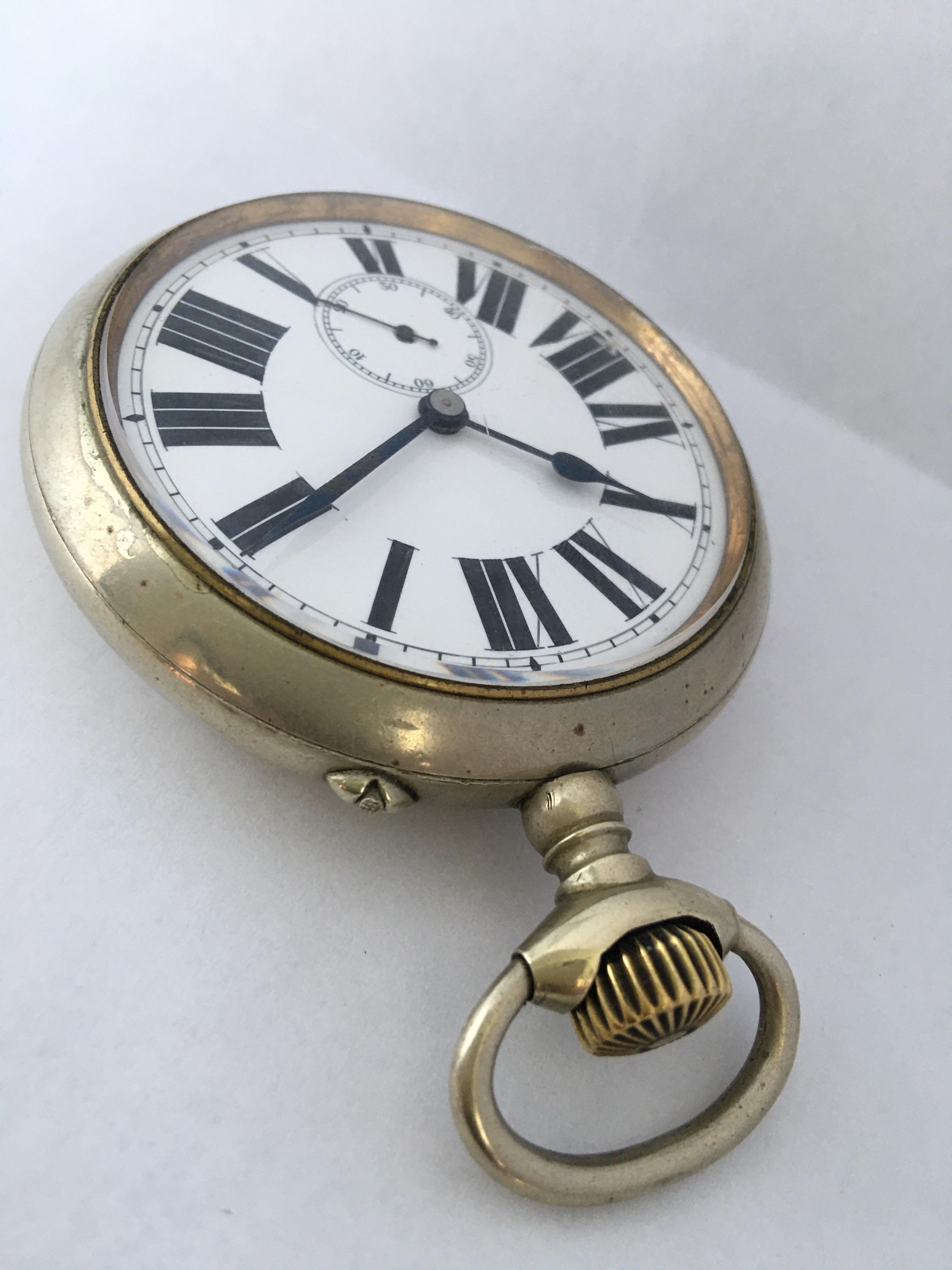 Antique Big/ Goliath Schwob Freres Hand Winding Pocket Watch 1