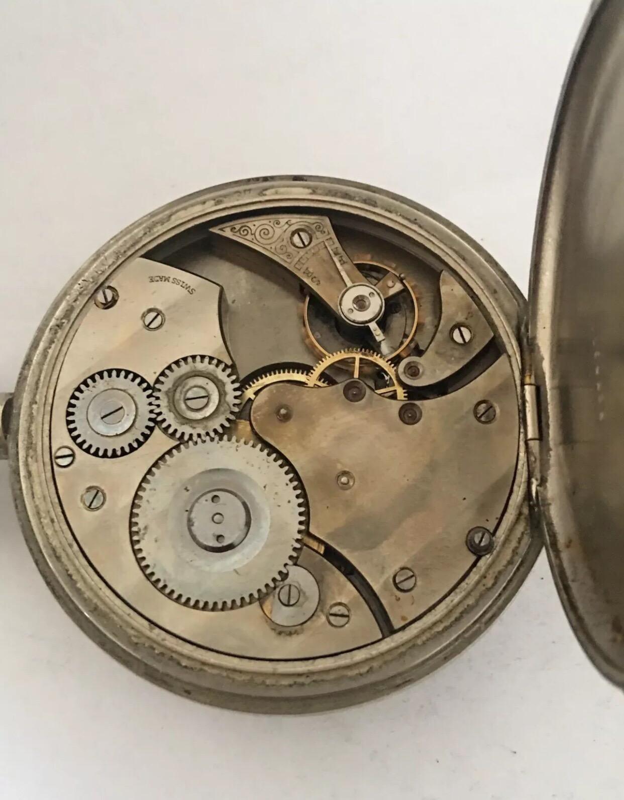 Antique Big / Golliath 8 Days Swiss Made Pocket Watch 3