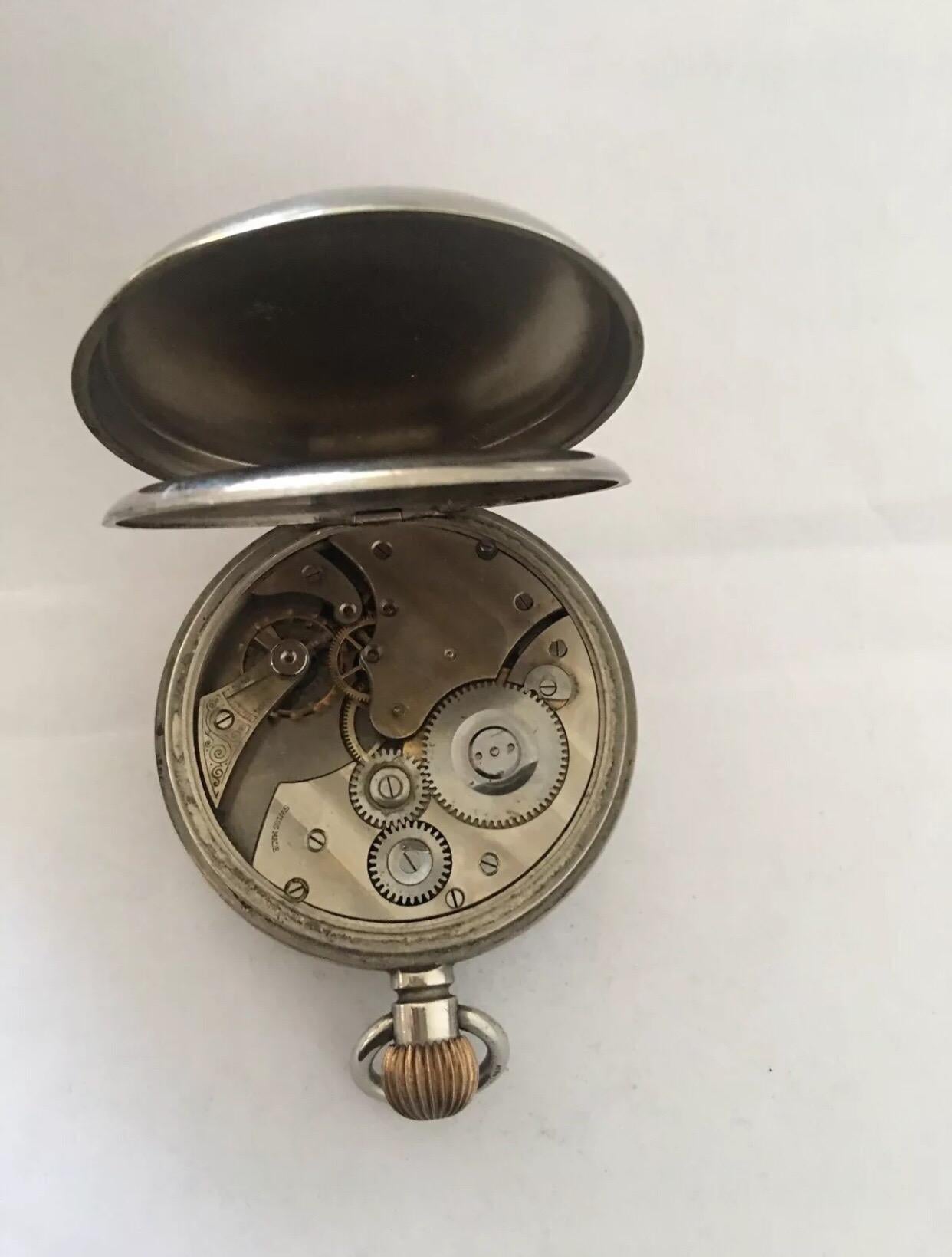 Women's or Men's Antique Big / Golliath 8 Days Swiss Made Pocket Watch