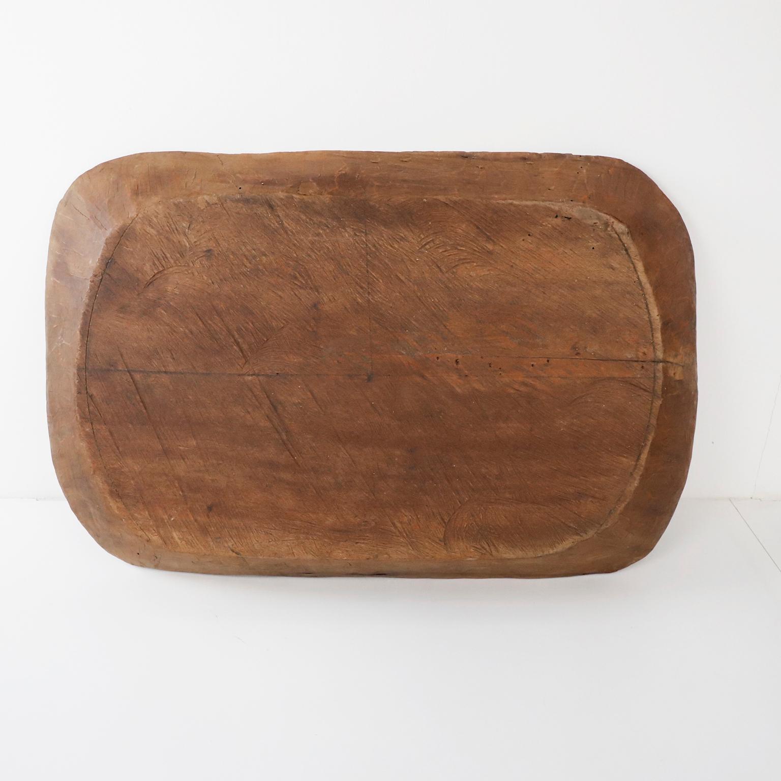 North American Antique Big Size Mexican Wood Tray For Sale