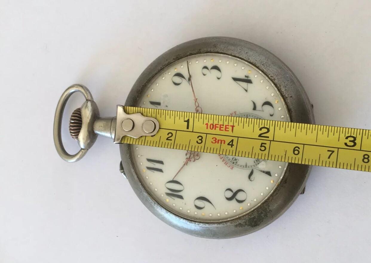 Antique Bigger Size Pocket Watch Signed Messaggero For Sale 3