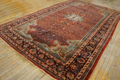 1930s Outstanding Red & Dark Blue Color With Great Medallion Design Antique Rug