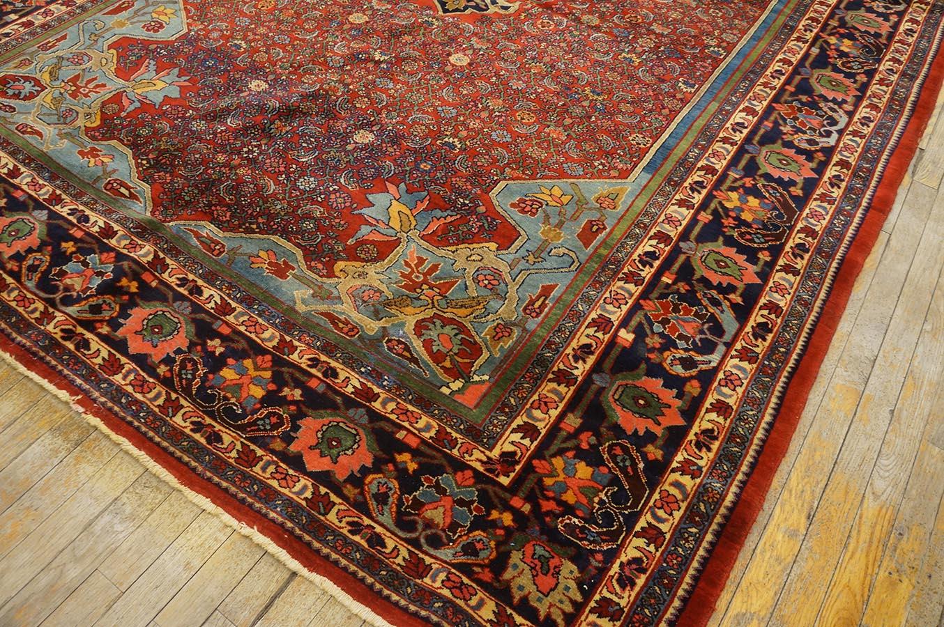 Hand-Knotted Early 20th Century Persian Bijar Carpet ( 7'6