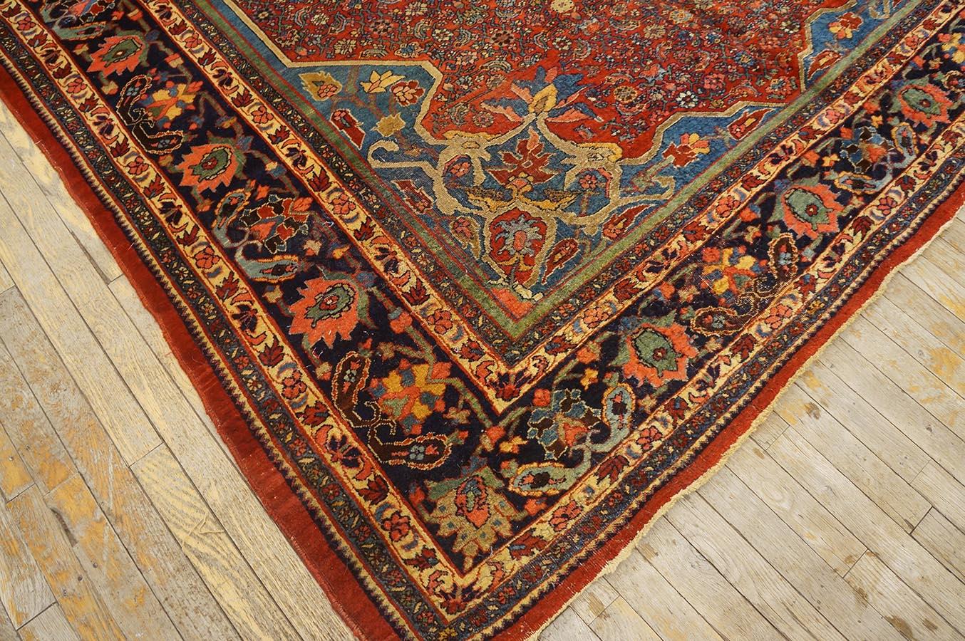 Wool Early 20th Century Persian Bijar Carpet ( 7'6