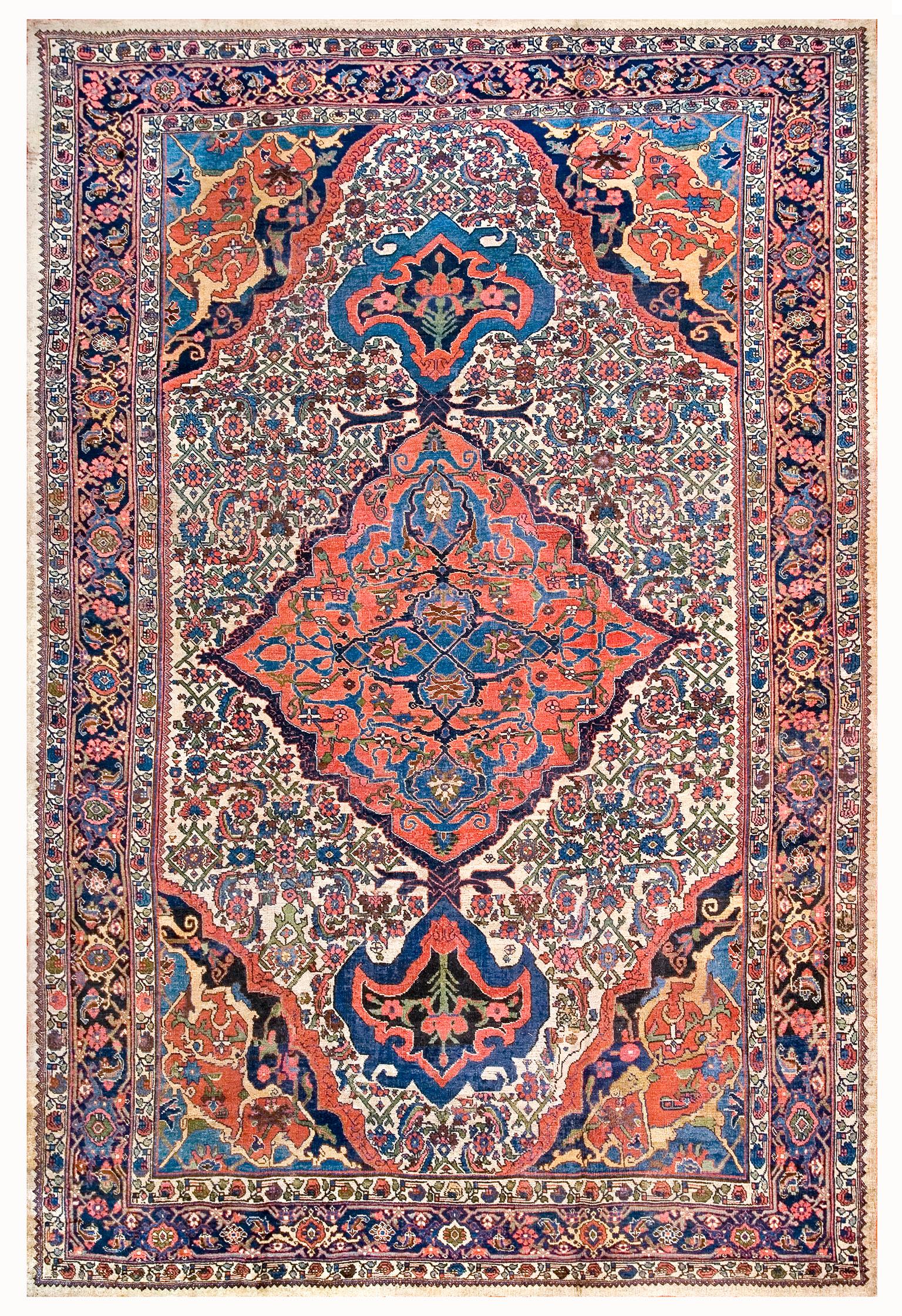 Wool Late 19th Century Persian Bijar Carpet ( 8' x 12' - 245 x 365 ) For Sale