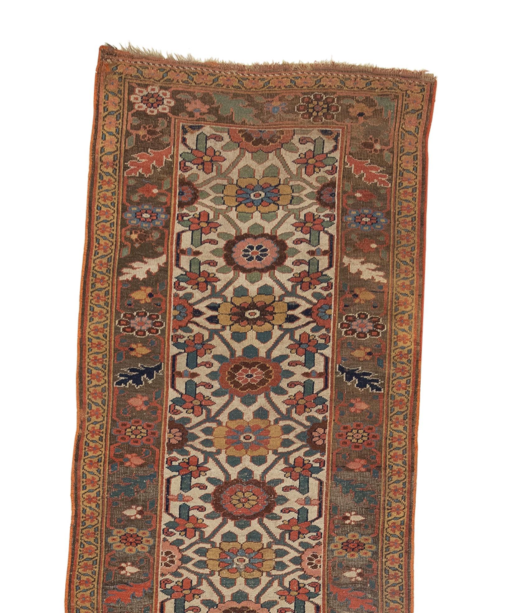 Antique Bijar Runner, circa 1880s In Good Condition For Sale In Los Angeles, CA