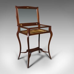 Antique Bijouterie Table, English, Display Case, Showcase, Stand, Edwardian