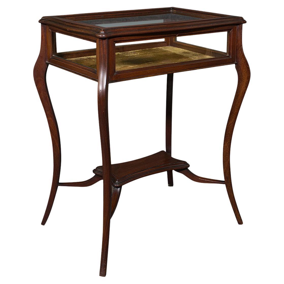 Antique Bijouterie Table, English, Display Case, Showcase, Stand, Edwardian