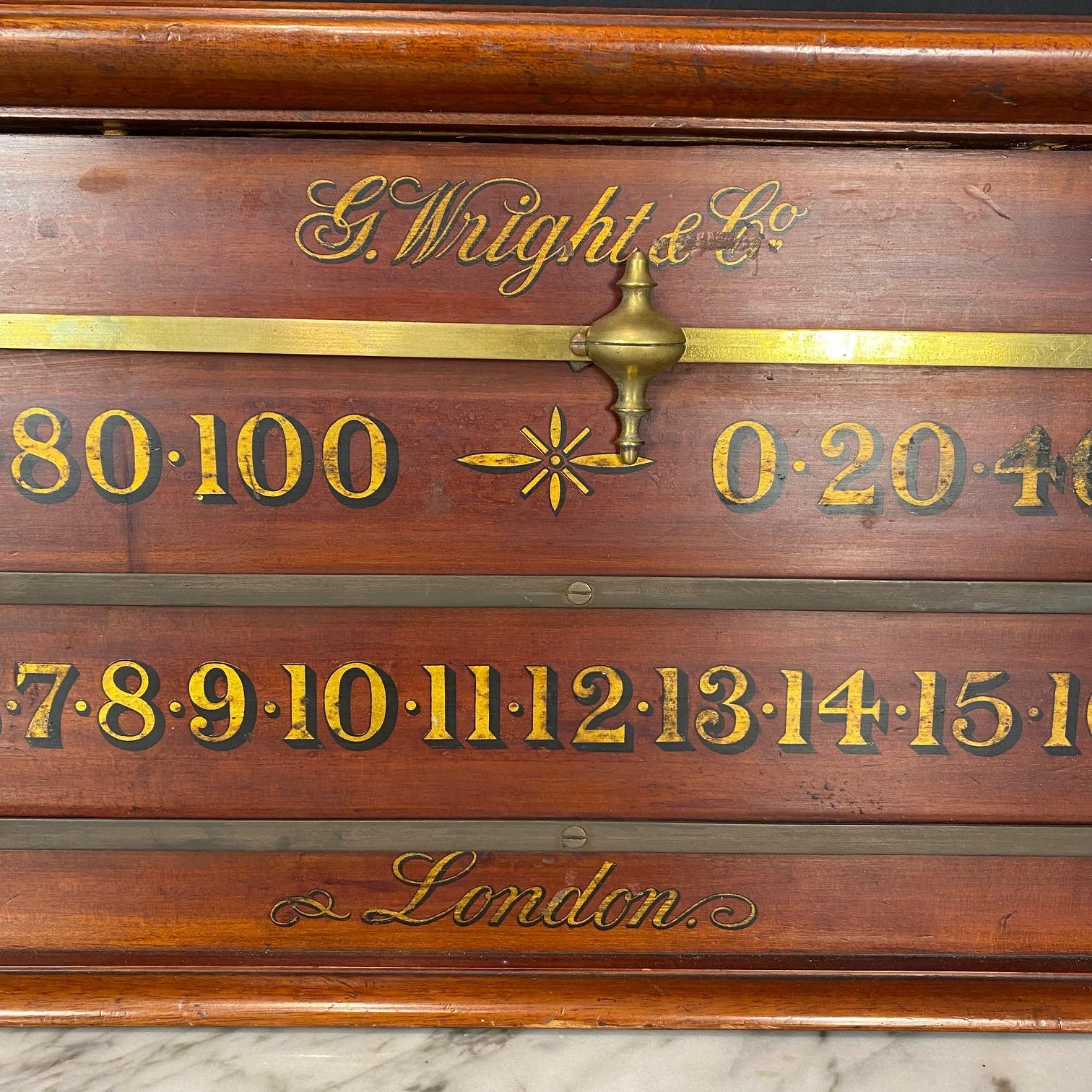Tablero antiguo de Billar Snooker de G. Wright & Co Londres Inglés en venta