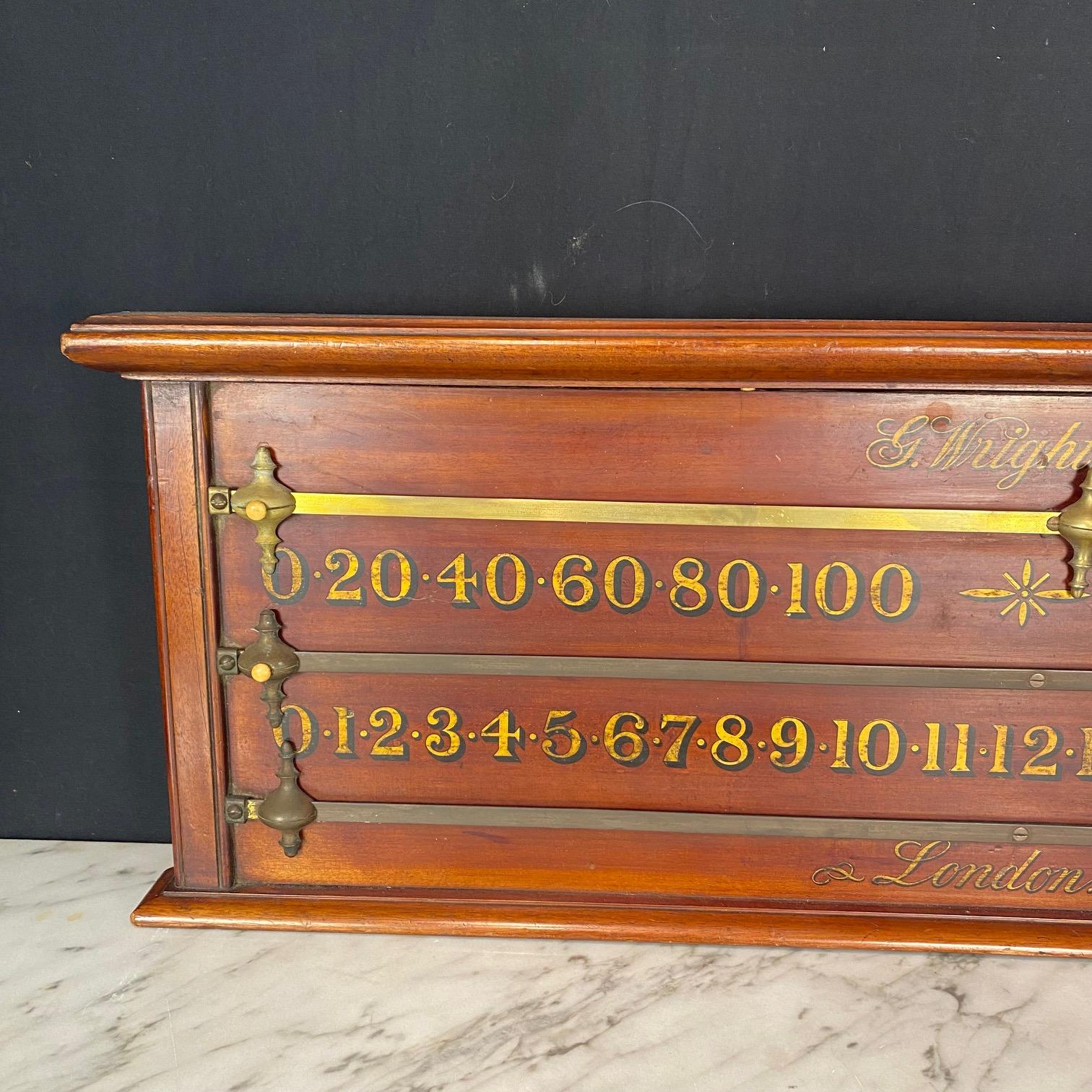 Tablero antiguo de Billar Snooker de G. Wright & Co Londres en Bueno estado para la venta en Hopewell, NJ