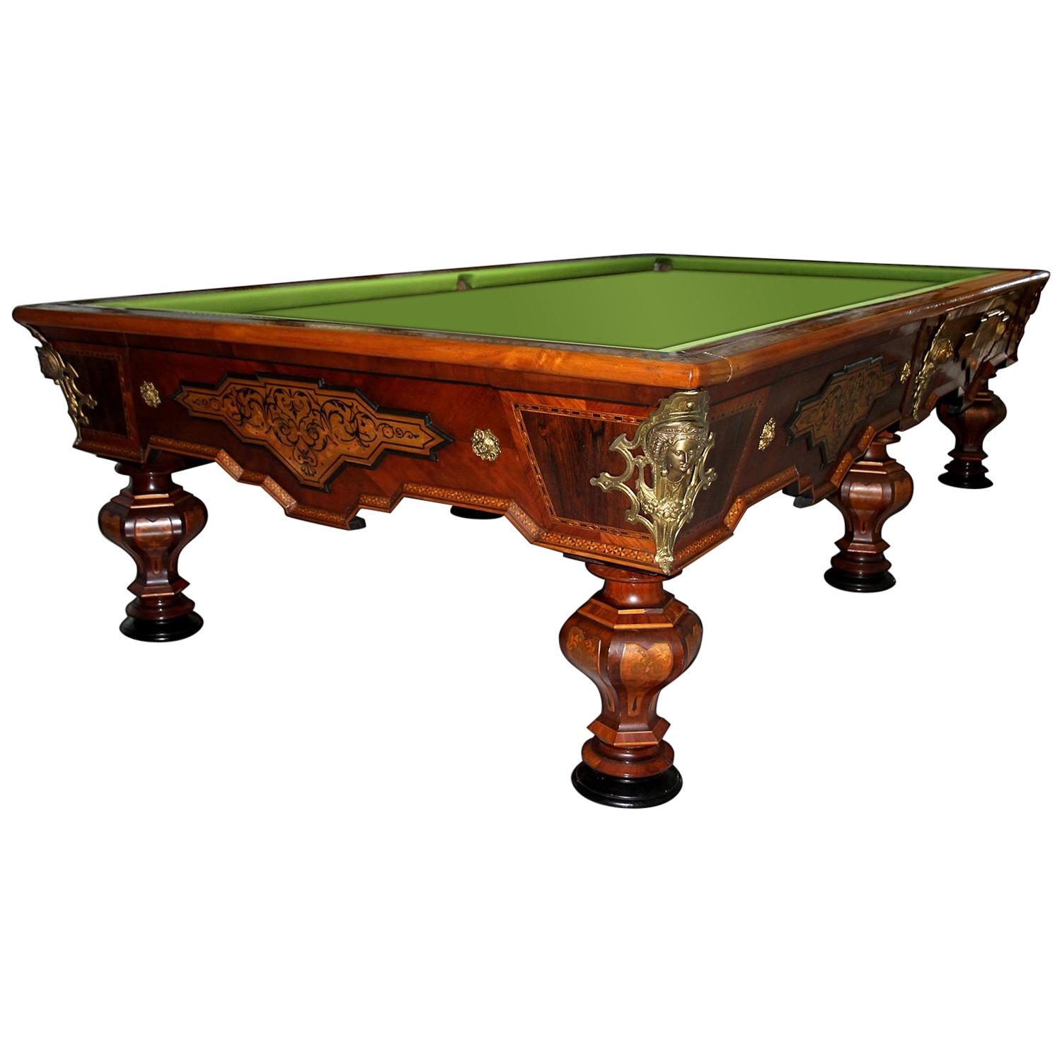 Antique Billiard Luraschi, Italy, 1846 For Sale at 1stDibs | antique pool  tables, antique billiards, antique billiard tables