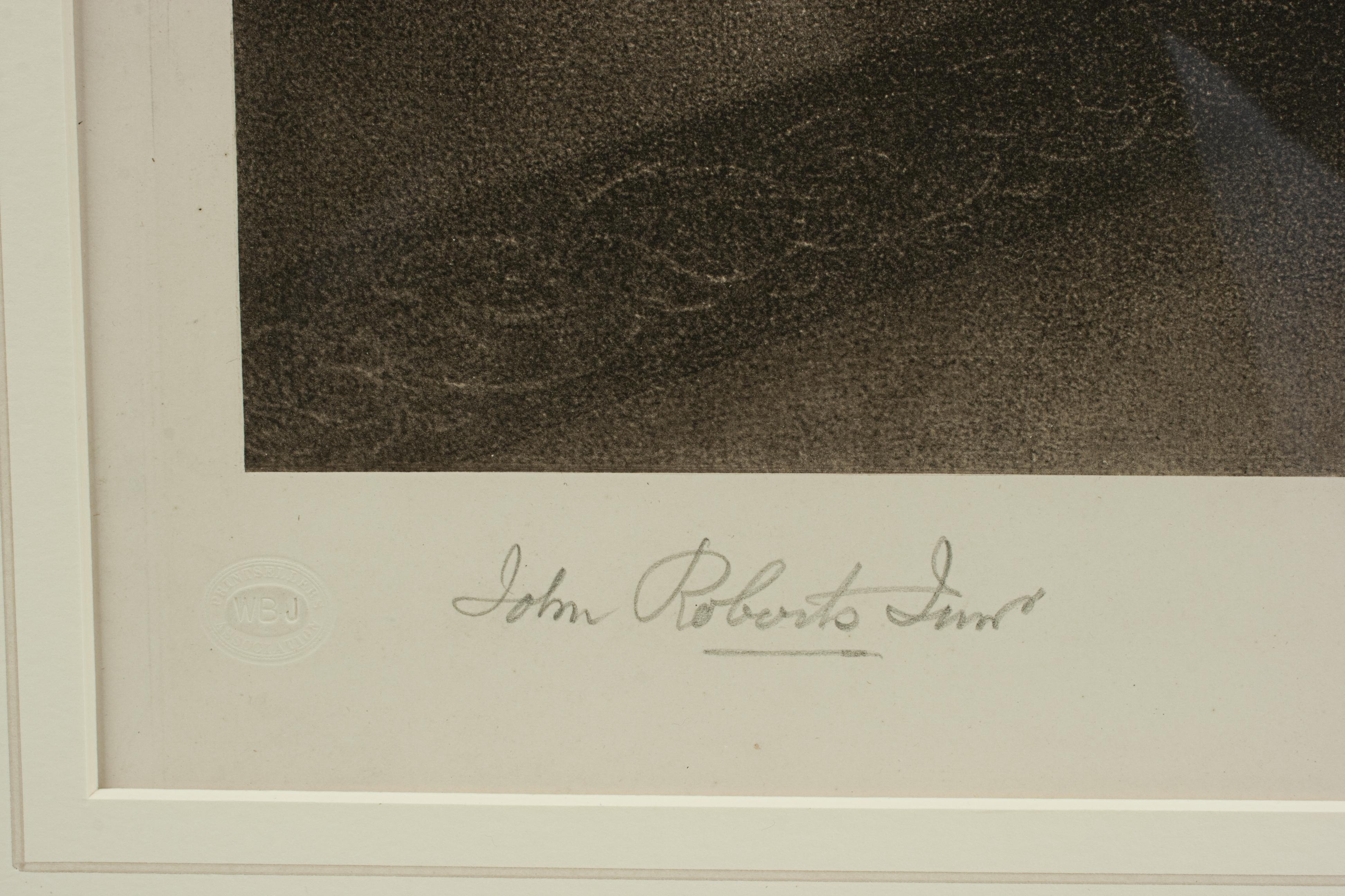Antique Billiard Print of a Player, John Roberts Junior For Sale 1