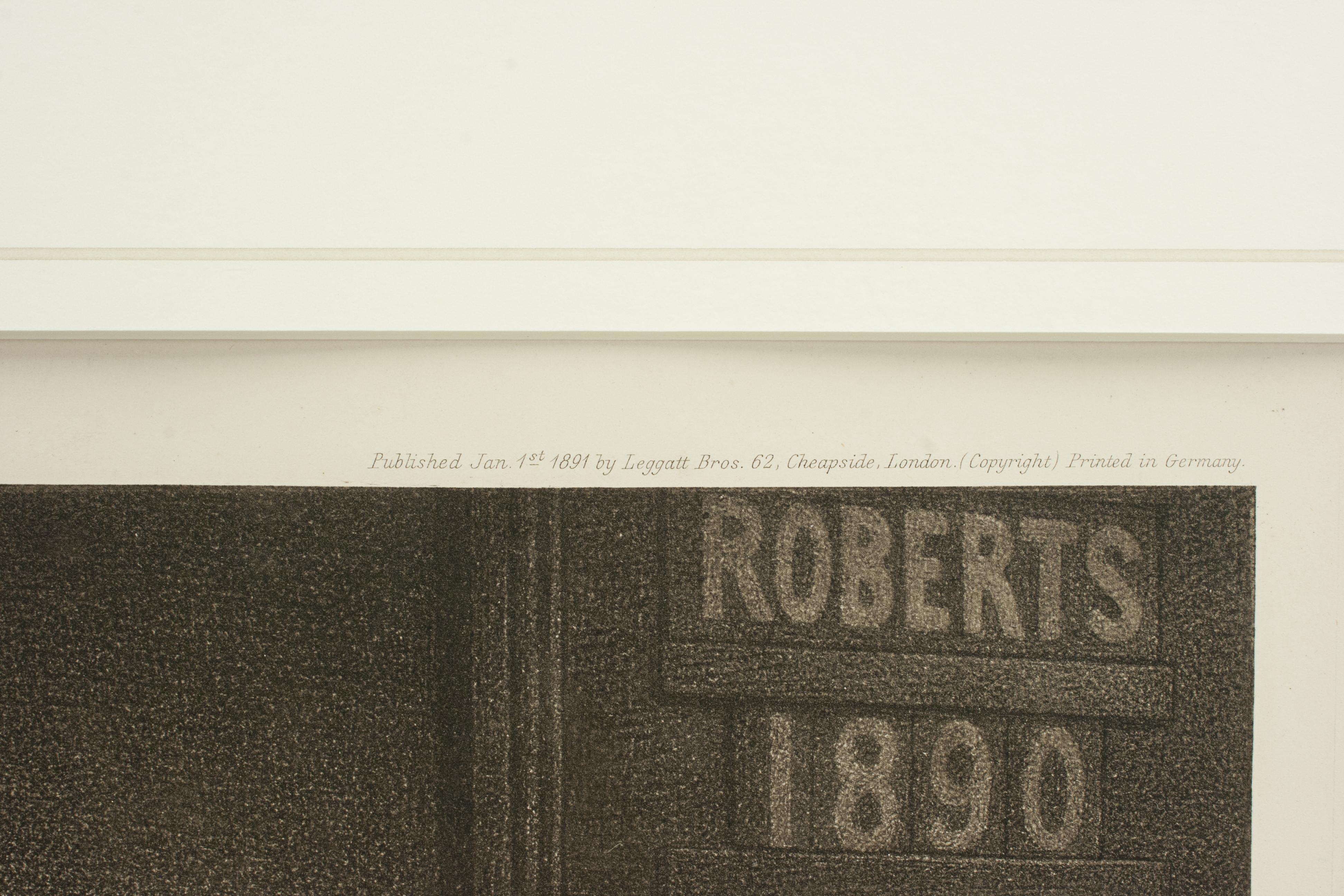 Fin du XIXe siècle Impression ancienne de billard d'un joueur, John Roberts Junior en vente