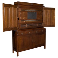 Used Billiard Scoreboard Cabinet, English, Oak, Decorative, Pool, Edwardian