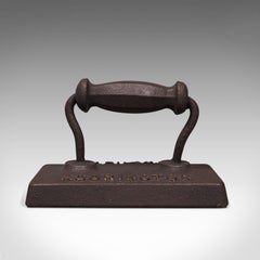 Antique Billiard Table Iron, English, Snooker, Door Stop, EJ Riley, Circa 1920