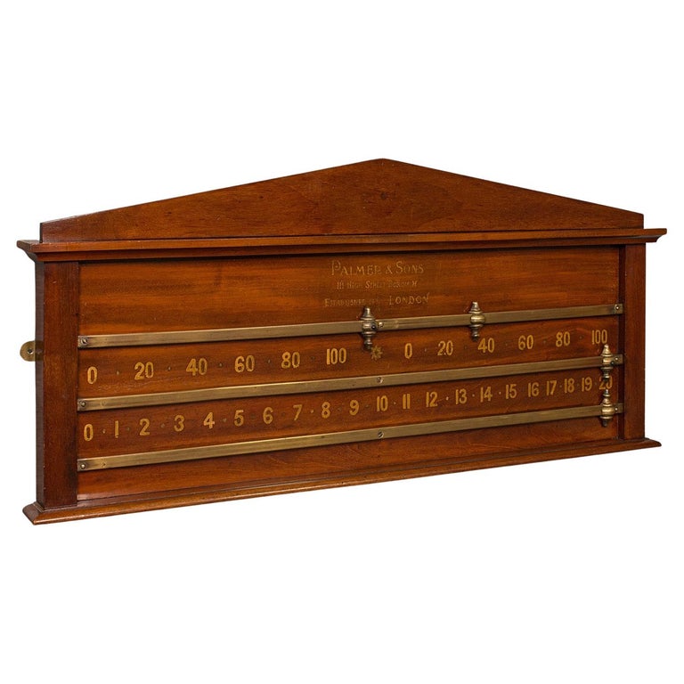 Antique Billiards Scoreboard, English, Snooker, Palmer and Sons, London