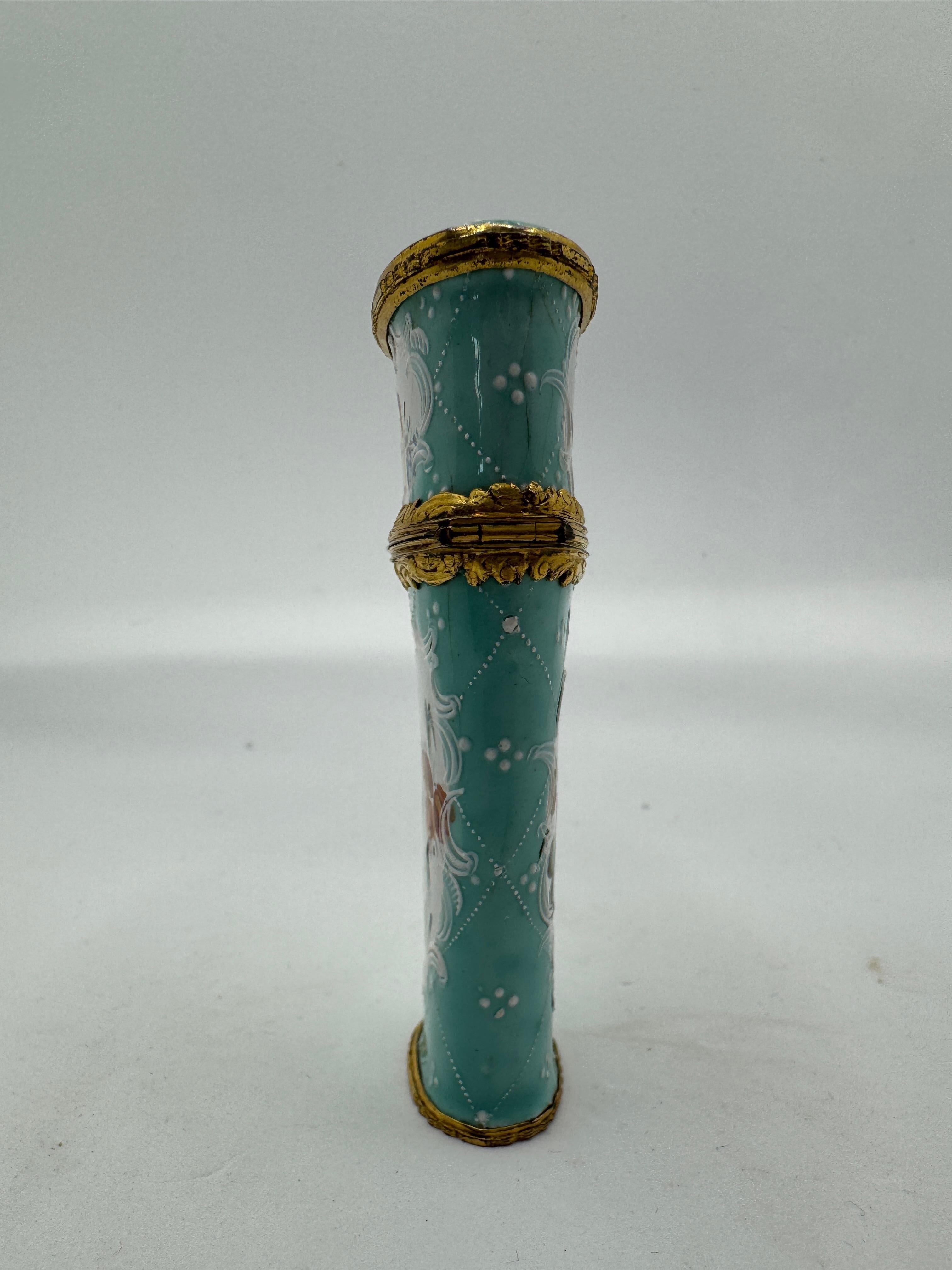 Georgien Boîte à couture / Etui en émail de Bilston, circa 1770 en vente