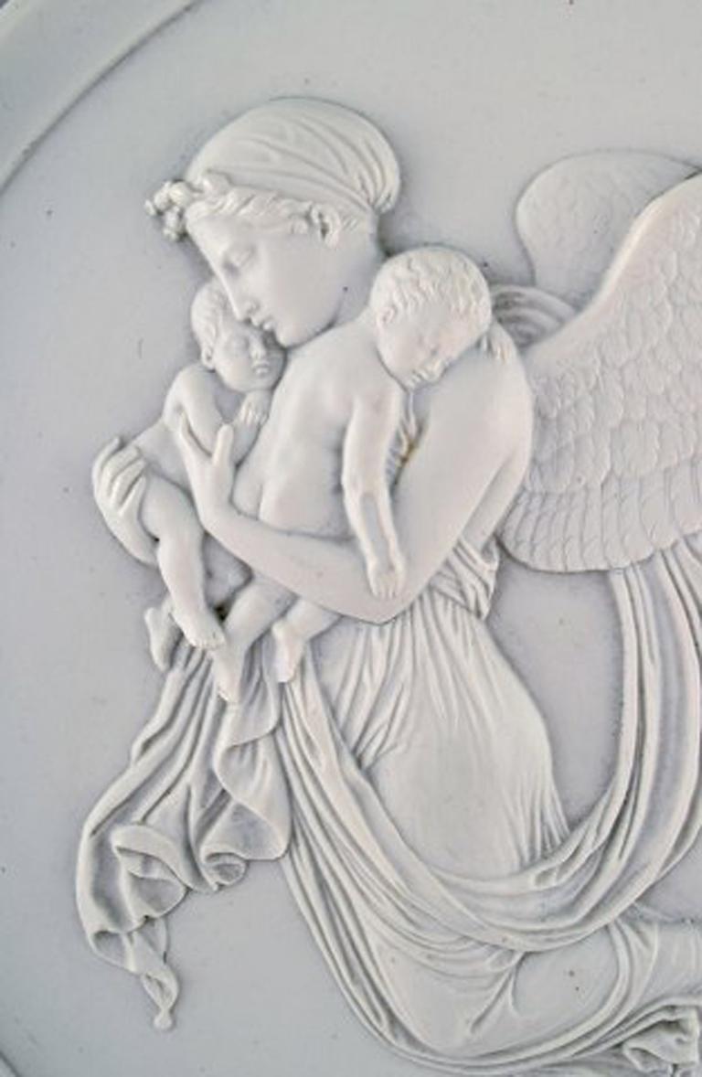Danish Antique Bing and Grondahl Relief by Thorvaldsen, 'Night', Biscuit, Late 1800s