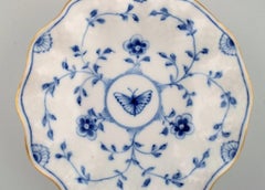 Antique Bing & Grøndahl Butterfly Bowl in Hand-Painted Porcelain with Gold Edge