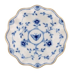 Antique Bing & Grøndahl Butterfly Bowl in Hand-Painted Porcelain with Gold Edge