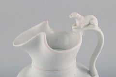 Antique Bing & Grøndahl Chocolate Jug in Porcelain Modelled with a Lion