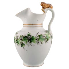 Antique Bing & Grøndahl Chocolate Jug in Porcelain Modelled with a Lion